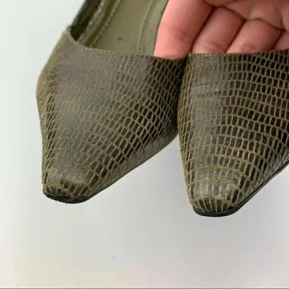 Bcbgeneration heels sz 6.5 36.5 Katchens green leather python print stilettos - Picture 8 of 12